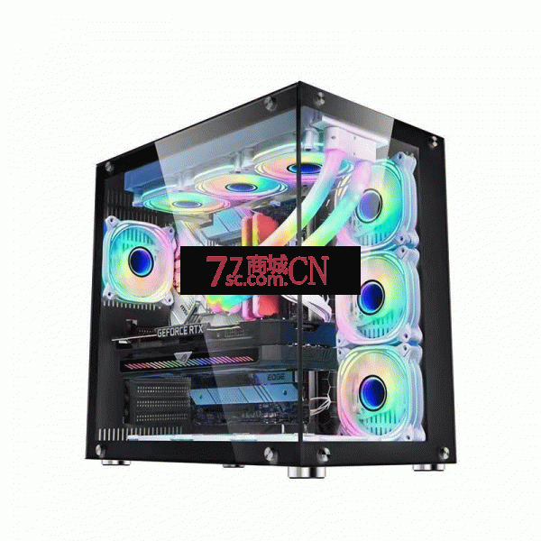 玩嘉罗宾海景房台式机电脑机箱360水冷游戏ATX主板海景房机箱