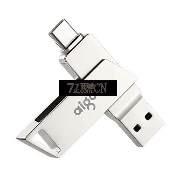 aigo爱国者64G Type-C USB3.1手机U盘U350银色双接口手机电脑两用