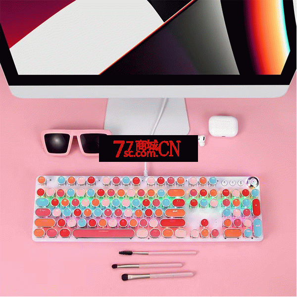 悍将520朋克 蒸汽朋克机械键盘电竞吃鸡游戏有线台式办公打字笔记本电脑