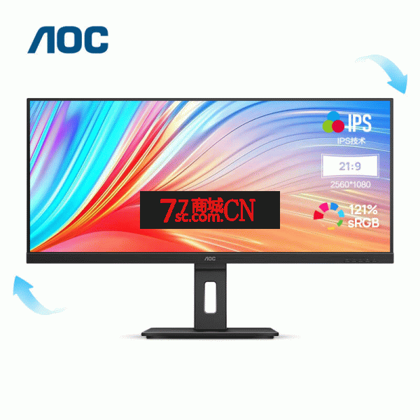 AOC Q34P2 34英寸2K带鱼屏IPS电脑显示器21:9宽屏幕HDR显示屏高清