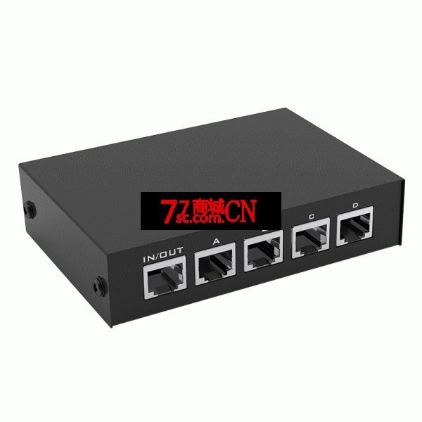 迈拓维矩MT-RJ45-4 内外网络切换器四进一出网口rj45网线免插拔4进1出电脑网络共享器双向切线器一拖四1进4出（金属外壳）