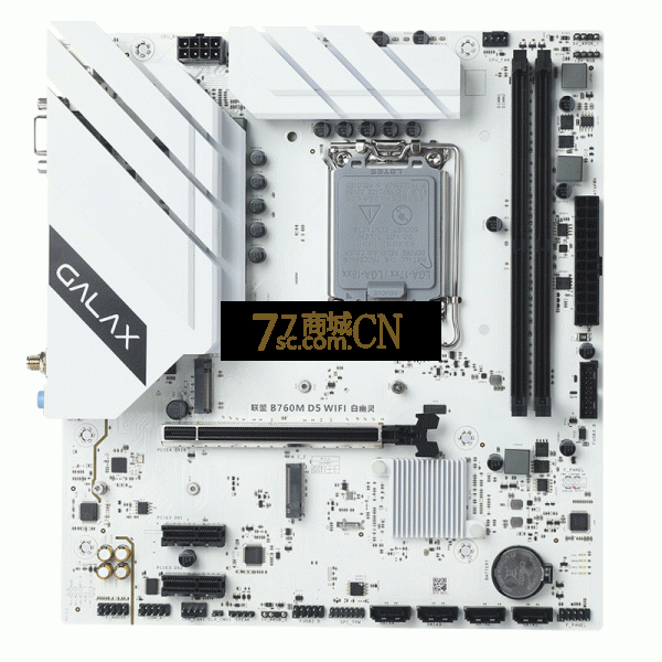 影驰联盟 B760M D5 Wi-Fi白幽灵台式机主板白色 支持12代13代14代CPU 双M.2接口 DDR5内存 WIFI6无线网卡