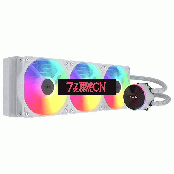 雅浚EA5 SE 白色360一体式水冷散热器神光同步 一体式cpu水冷散热器白色ARGB风扇