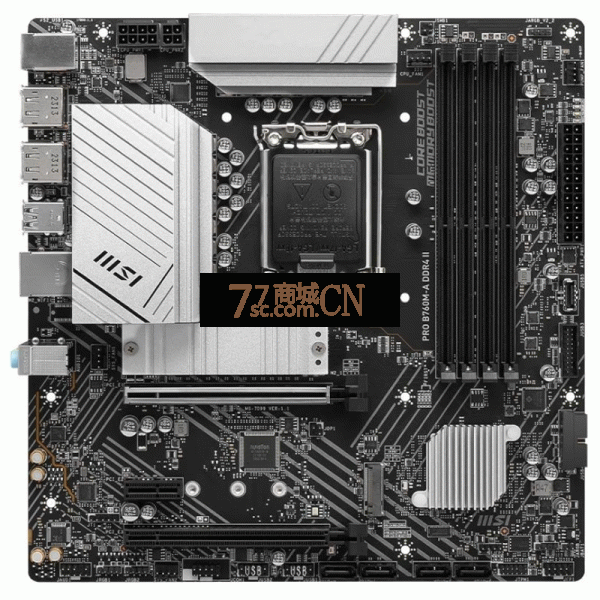 微星PRO B760M-A DDR4 II 电脑办公主板 支持CPU LGA1700台式机主板i支持英特尔12代13代cpu