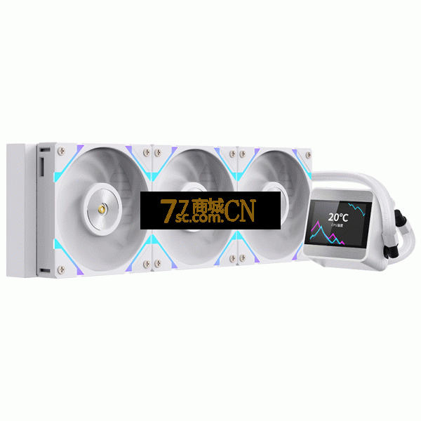鑫谷昆仑山海MU360白色 ARGB一体式水冷散热器白色电脑cpu风扇 2.4寸屏幕