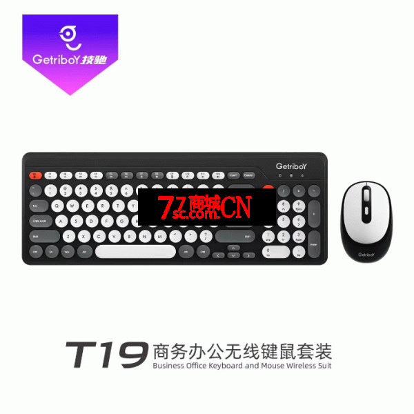 技驰T19黑色精巧版无线游戏办公USB键鼠套装无线键盘鼠标电脑