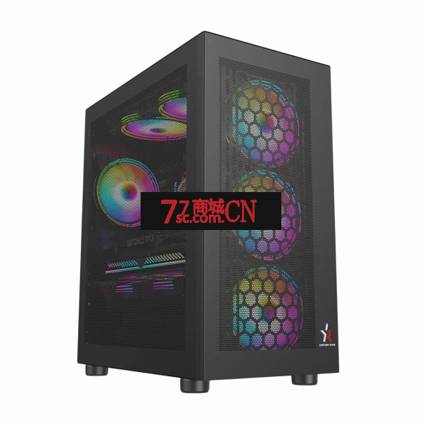 世纪之星天石打孔铁侧板MATX主板240水冷商务居家办公机箱