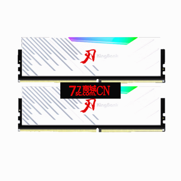 金百达白刃系列RGB灯条32G(16G×2)DDR4 3600MHz台式机内存白色三星海力士原装CJR颗粒