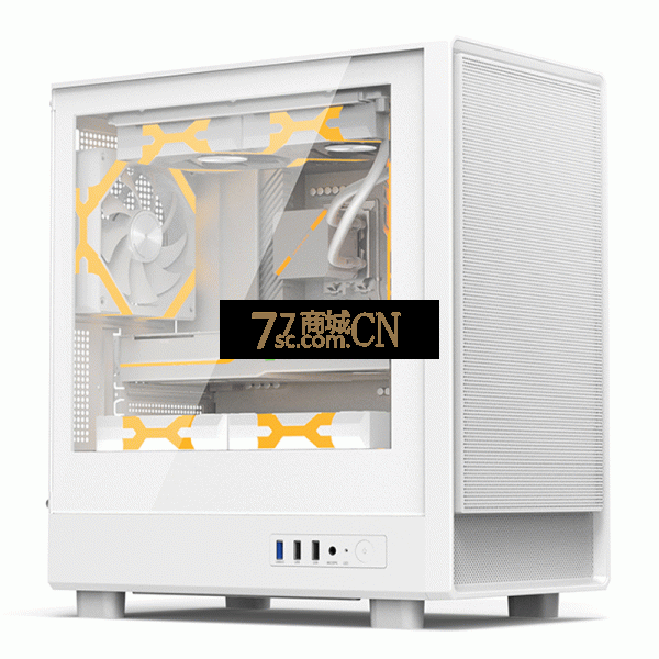 金河田简誉极电脑机箱台式机主机diy玻璃侧透明MATX白色水冷机箱