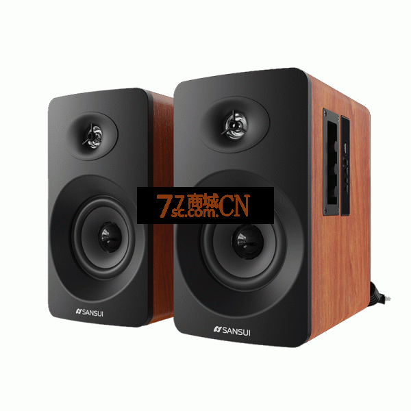 山水62C蓝牙音箱2.0桌面书架音响HIFI高保真多媒体木质音响