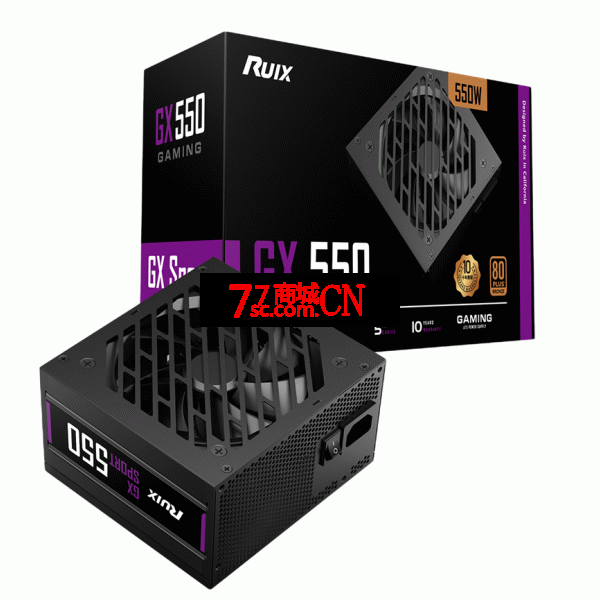 RUIX鋭禧GX550W超级铜牌主动PFC黑色扁平线缆10年质保