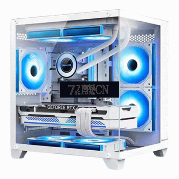 航嘉S900沙尘暴海景房电脑机箱台式主机matx水冷侧透白色游戏itx