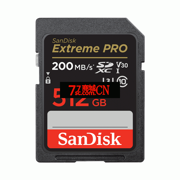 sandisk闪迪 512g sd卡U3 至尊超极速数码相机内存卡V30 SDSDXXY高速摄像机微单反存储卡 200M/S