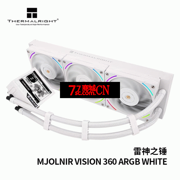 Thermalright利民MV360 白色ARGB雷神之锤台式电脑一体式CPU水冷散热器AMD AM5（3.5英寸液晶屏）