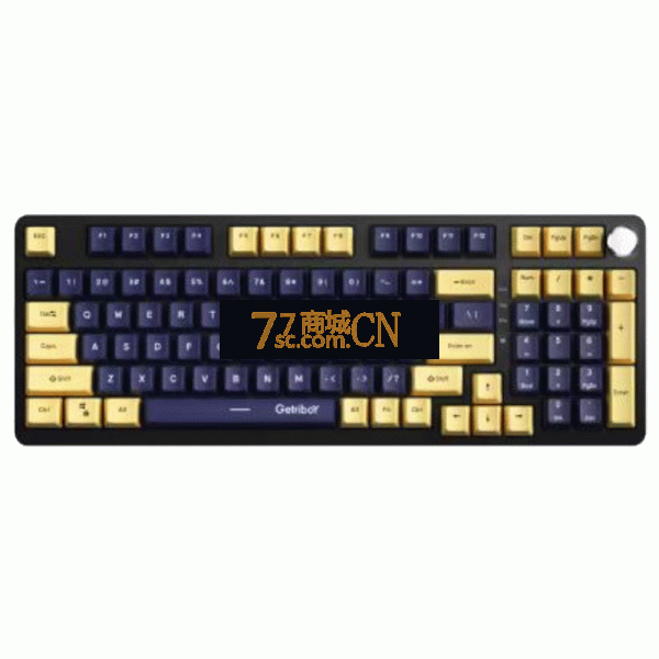 技驰G306黄主 红轴机械键盘 三模无光带旋钮