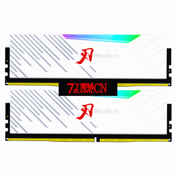 金百达白刃系列RGB灯条32G(16G×2)DDR5 6000MHz台式机内存白色三星海力士原装CJR颗粒