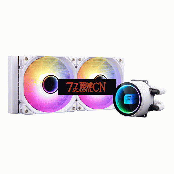 金河田天剑T240白色定色版 一体式CPU水冷散热器温控风扇