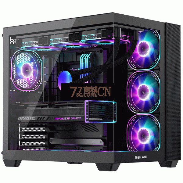 长城机箱 视界S1PRO黑色无立柱海景房支持ATX主板360水冷位