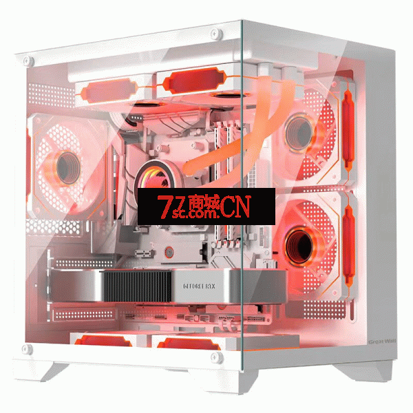 长城视界S1 MINI白色海景房机箱MATX全景侧透玻璃240水冷位电脑主机箱