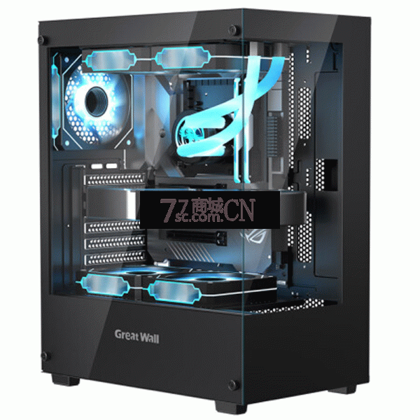 长城（Great Wall）视界S3 Mini黑色海景房机箱（ATX主板/240水冷位/双面玻璃侧透/USB3.0/5风扇位）