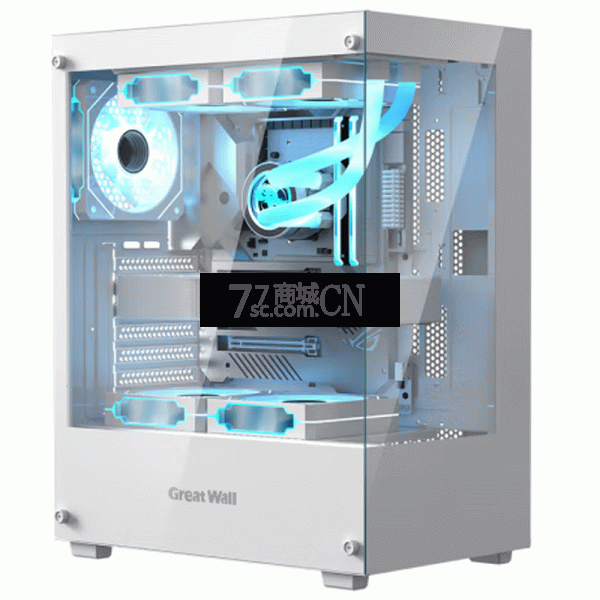 长城（Great Wall）视界S3W Mini白色海景房机箱（ATX主板/240水冷位/双面玻璃侧透/USB3.0/5风扇位）