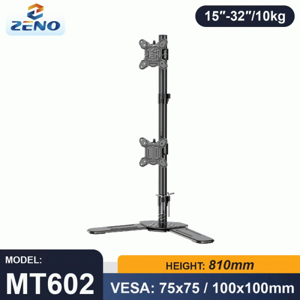 ZENO电视架MT602大屏显示器底座稳定加强款15英寸-32英寸电脑屏幕支架双屏上下支臂