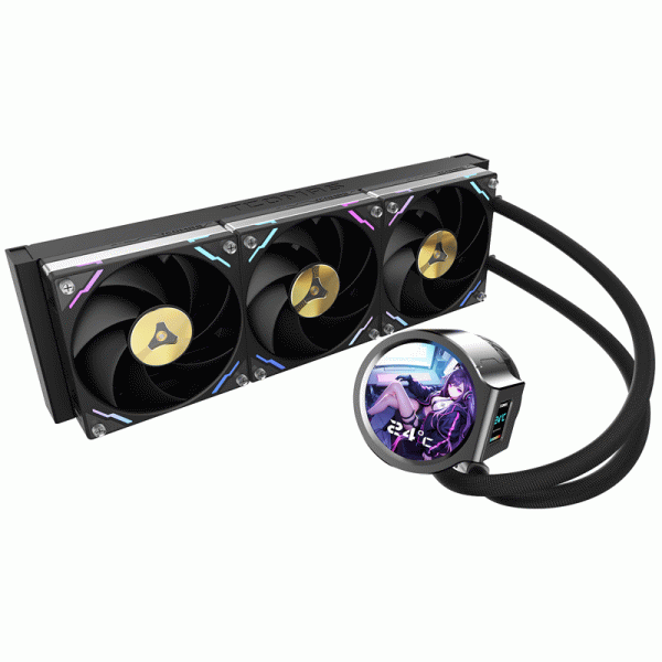 钛钽钛坦LX800PRO360一体式CPU水冷散热器IPS屏幕支持INTEL平台 纯黑